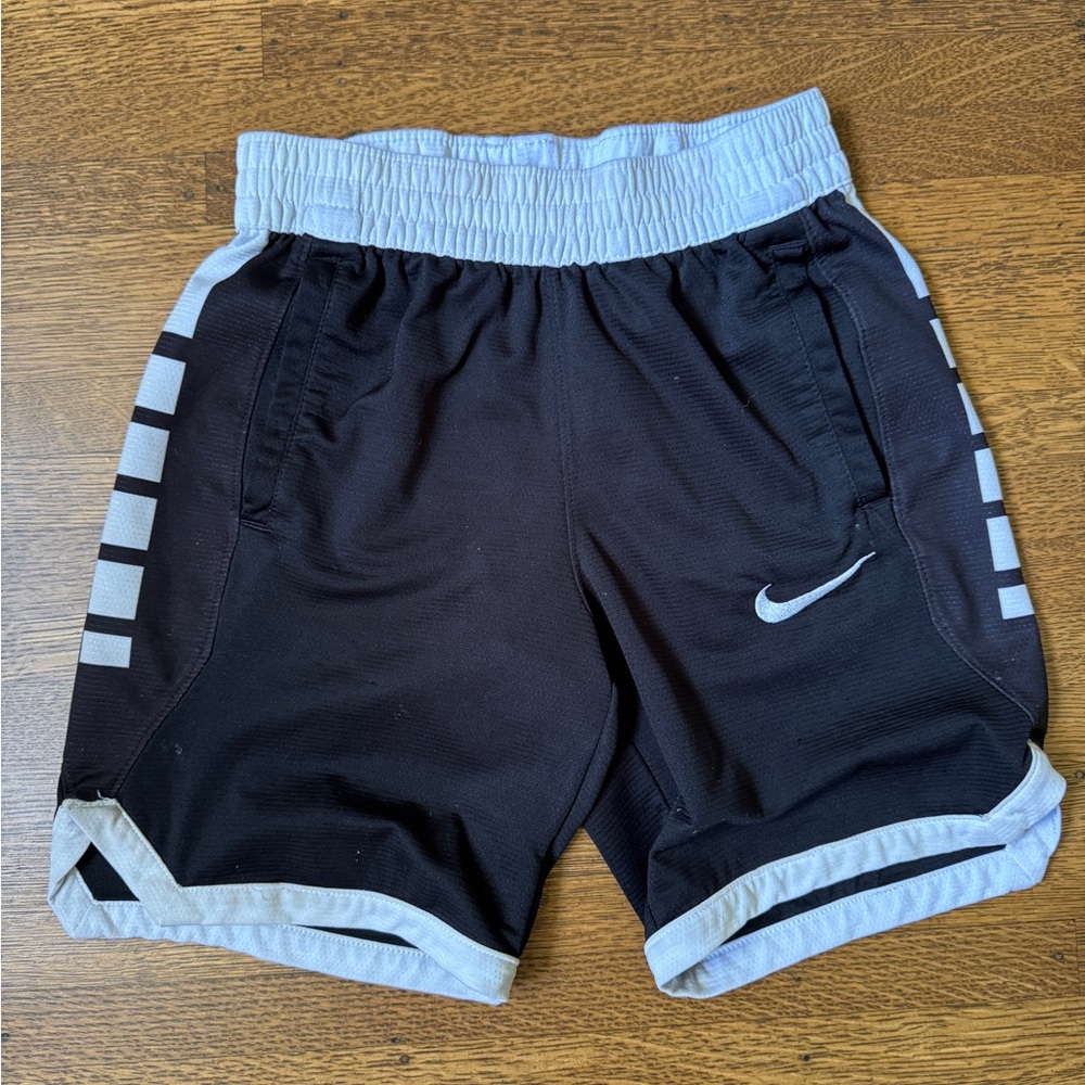 Nike Kids Black Shorts with Gray Stripes